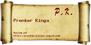 Prenker Kinga névjegykártya